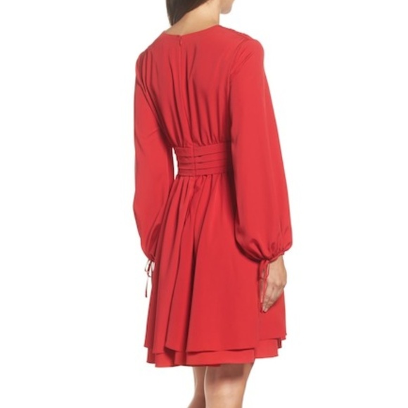NWT Eliza J Tie Sleeve Fit & Flare Dress - Picture 4 of 7
